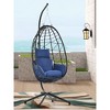 37.4"Egg Chair with Stand Indoor Outdoor Swing Chair Patio Wicker Hanging - 3 of 4