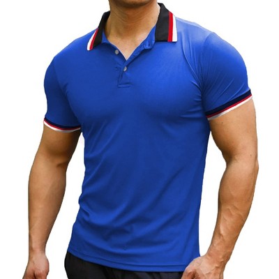 Men's Long Sleeve Polo Shirts Regular Fit Collared T-Shirt Casual Workout Golf Shirts