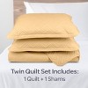 Lavish Home 2PC Twin Quilt Set with Sham, Yellow - 3 of 4