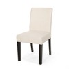 Upholstered Contemporary Armless Dining Chairs – Set of 2 Accent Side Leisure Chairs with Rubberwood Legs -Christopher Knight Home Wingback Chairs - 4 of 4