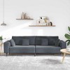 vidaXL Velvet Sofa with Cushion Dark Grey 208 cm Velvet - 3 of 4