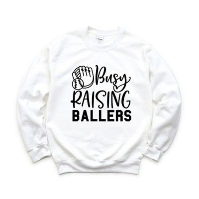 Simply Sage Market Women's Graphic Sweatshirt Busy Raising Ballers Baseball