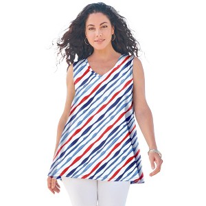 Roaman's Women's Plus Size Swing Ultimate Tank - 1 of 4
