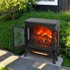 SEVOBAL Fireplace Insert Heater Mantel 3D Flame Quartz Fireplace Stove Bottom Air Outlet Fire Place Panoramic 3-Side View, Black, 28.15"*15.35"*26.57" - 2 of 4