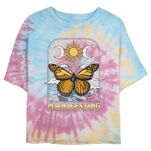 Juniors Womens Lost Gods Manifesting Butterfly T-Shirt - 1 of 4