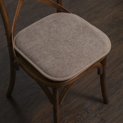 Alexis Chocolate Memory Foam Non-Slip Chair Cushion Set, 16" x 16", 2-Pack