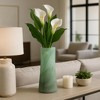 Decorative Small Glass Vase for Living Room Decor - Contemporary Flower Vase for Home, Bedroom, and Office Desk Decor - 14", Green - 2 of 4
