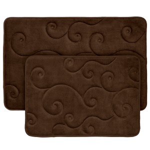 Hastings Home Memory Foam Bath Mat Set - Chocolate, 2 Pcs - 1 of 4