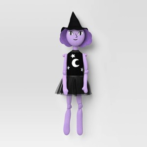 Hanging Knit Character Witch Decorative Sculpture - Hyde and EEK! Boutique™ Black/Purple - 1 of 3