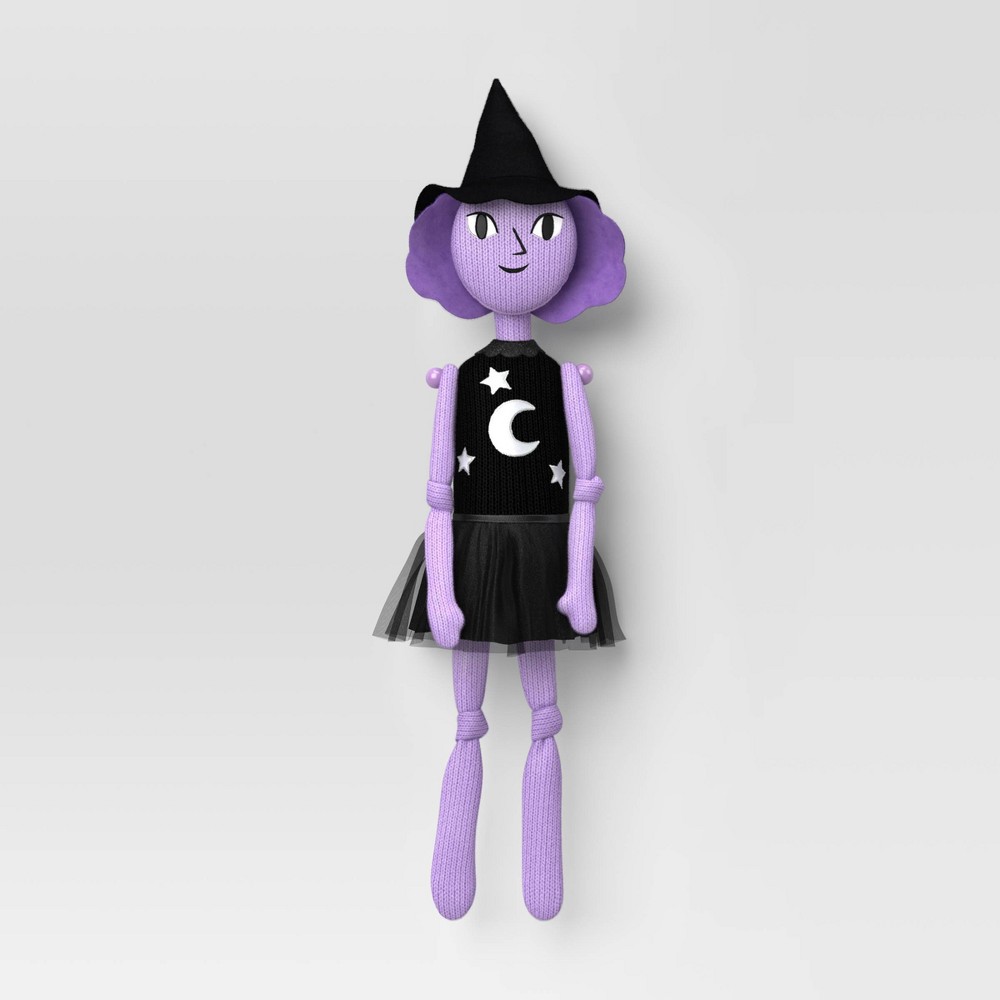 Hanging Knit Character Witch Decorative Sculpture - Hyde and EEK! Boutique™ Black/Purple