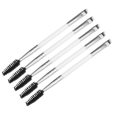 Unique Bargains Soft Double Heat Angled Eyebrow Brush Eyelash Extension Brush for Women Eye Makeup