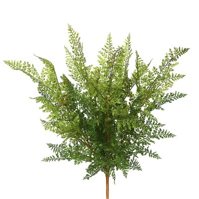 Vickerman 26" Artificial Green Fern Bush, Pack of 2