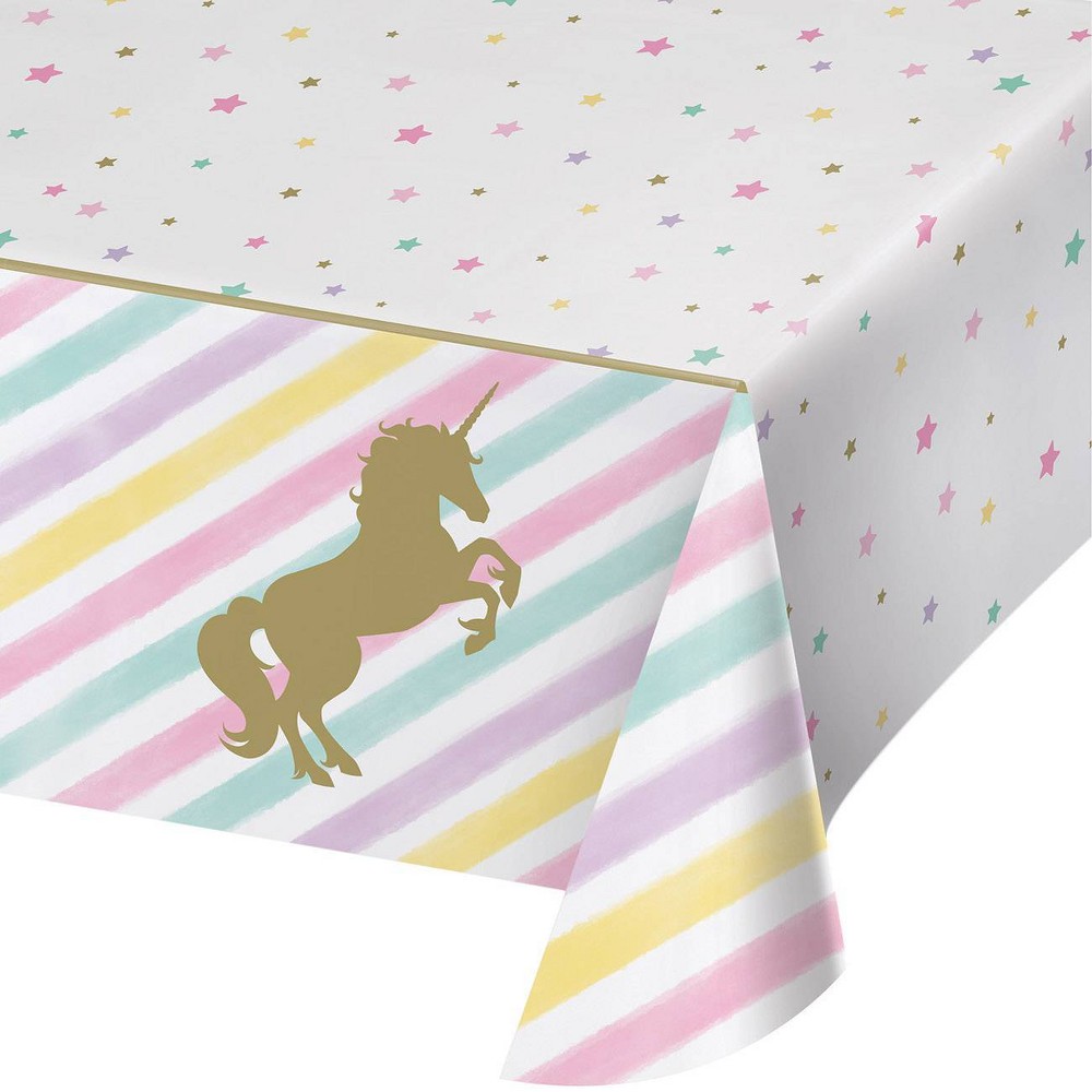 Photos - Tablecloth / Napkin 3ct Sparkle Unicorn Plastic Tablecloths