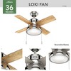 Hunter Fans 36" Loki Lighted Ceiling Fan Polished Nickel Finish with Reversible Blades for Indoor Use - 4 of 4