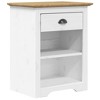 vidaXL Bedside Cabinet BODO White 20.9"x15.2"x26.4" Solid Wood Pine - 2 of 4