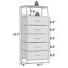 Aoibox White Vertical 5 Drawer Dresser Fabric Storage Tower with Double Shelf Sturdy Steel Frame Wood Top for Bedroom Hallway Nursery - 3 of 4