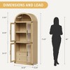 Display Cabinet with Doors & Drawers, 71.65" Tall Farmhouse Arched Bookshelf, Wooden Storage for Living Room, Home Office Organization - 2 of 4