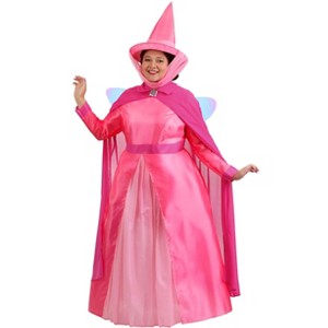 HalloweenCostumes.com Women's Plus Size Disney Sleeping Beauty Flora Costume, Pink Fairy Godmother Cosplay Outfit - 1 of 4