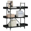 vidaXL Bookcase - 3-Tier Ample Storage Bookshelf with Adjustable Feet; Industrial Style Engineered Wood Book Stand - 2 of 4