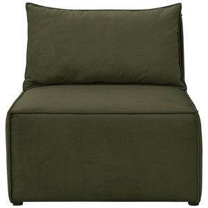 French Seamed Armless Chair in Velvet Dark Green - Cloth & Co.