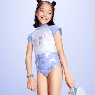 girls unicorn swimsuit