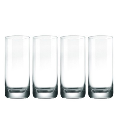 NutriChef 4 Pcs. of Highball Drinking Glass - Heavy Base and Tall Glass Tumbler for Water, Wine, Beer, Cocktails, Whiskey, Juice, Bars, Mixed Drinks