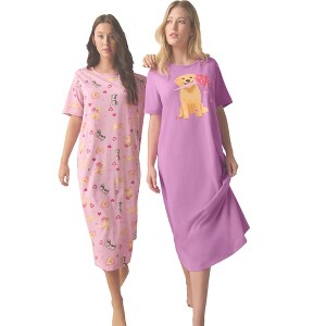 Dreams & Co. 2-Pack Long Sleepshirts - 1 of 4