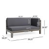 Outdoor Sectional Sofa,L Shaped Outdoor Couch,X-Back Patio Sofa,2Pc Acacia Wood Sectional Patio Seating Set-Cuddlewood - 3 of 4