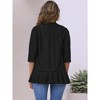 INSPIRE CHIC Women's 3/4 Sleeve Dressy Neck Ruffle Open Front Casual Eyelet Cardigans - 4 of 4