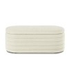 43" Oval Teddy Upholstered Storage Bench, Boucle Ottoman with Hidden Storage and Safety Hinge for Bedroom, Entryway or End of Bed - Cuddlewood - 3 of 4
