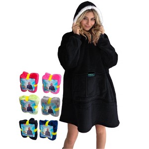 5 Star Super Deals Oversized Hooded Fleece Sweatshirt Wearable Blanket Cozy Soft & Comfortable Hoodie Fleece Sweatshirt - Reversible - 1 of 4