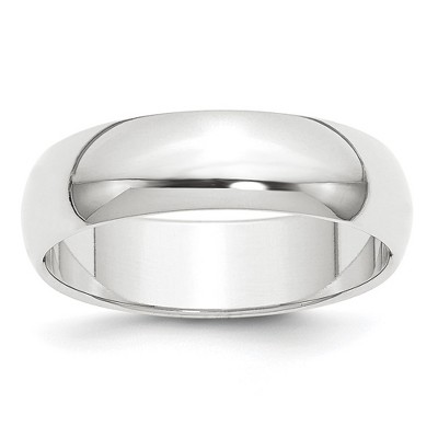 Black Bow Jewelry 3mm to 8mm Platinum Light Weight Half Round Standard Fit Band
