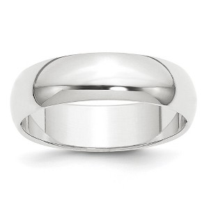 Black Bow Jewelry 3mm to 8mm Platinum Light Weight Half Round Standard Fit Band - 1 of 4