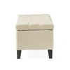 Lyngins Contemporary Button Tufted Storage Ottoman Bench, Diamond Stitch Ottoman with Storage,  Pressure Hinges & Entryway Bench (Foot Stool) - 3 of 4