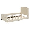 TIRAMISUBEST Twin Size Upholstered Daybed with Classic Stripe Shaped Headboard, Velvet Daybed Frame Sofa Bed with Slats Support - 4 of 4