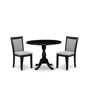 3-Piece Wirebrushed Black Solid Wood Top - Dining Room Set  - Seats-4 - 1 of 4