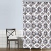 Suzette Geometric Fabric Shower Curtain Blue - Saturday Knight Ltd.: 100% Cotton, Machine Washable, Buttonhole Top - 2 of 3