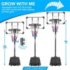 YONWAY Basketball Goal Portable Basketball Hoop Indoor Outdoor Basketball Stand 5.6-7ft Adjustable 28in Backboard with Wheels, Black White - 3 of 4