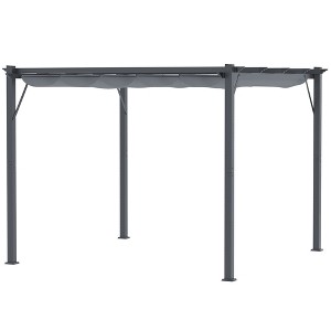 10' x 10' Outdoor Retractable Pergola Canopy, Aluminum Patio Pergola Shade Shelter for Garden & Parties - 1 of 4