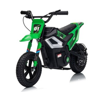 Jojoka 24V Kids Dirt Bike, Ride-On Off-Road Motorcycle with Rear Wheel Suspension, Twist Grip Throttle, 350W Motor, 13.67MPH - 1 of 4