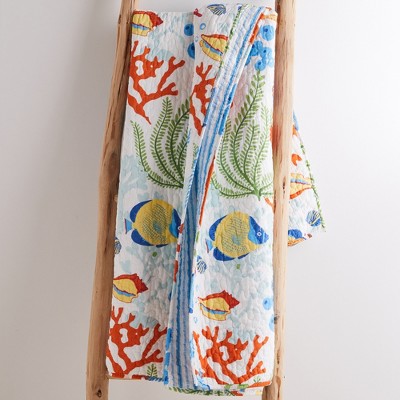 Portofino Multicolor Cotton Reversible Quilted Throw