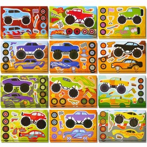 Joyfy 24 Pcs Make a face Stickers for Kids  9"x6" Make Your Own Monster Truck Stickers Party Favors Kids Crafts  Goodie  Stuffers Classroom Activities - 1 of 4
