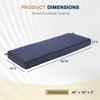 Aoodor 46x18 Inch Outdoor Bench Cushion, Olefin Fabric Patio Furniture Cushions with Removable Cover and Adjustable Straps for Swing Sofa Settee - 4 of 4