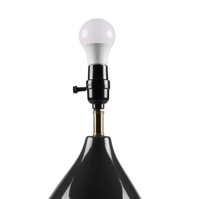 Liora Black and Gold Ceramic Table Lamp Set