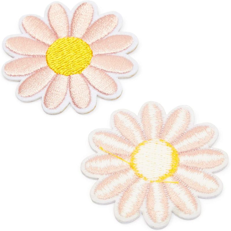 Bright Creations 12-Pack Daisy Flowers Embroidery Fabric Iron On Patches, 3 Pastel Colors (1.8 x 1.8 in), 4 of 7