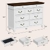 47 Inch Farmhouse Dresser for Bedroom with 9 Drawers, Rustic Wood Chest with Vintage Metal Handles, Large Storage Organizer for Living Room, Entrance - 3 of 4