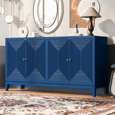 NicBex Buffet Cabinet with Storage Wooden Cabinet Sideboard Cabinet with Embossed Curved Doors for Living Room