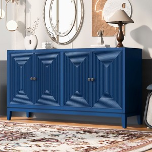 NicBex Buffet Cabinet with Storage Wooden Cabinet Sideboard Cabinet with Embossed Curved Doors for Living Room - 1 of 4