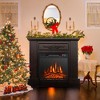 Tangkula 32" Electric Fireplace Mantel TV Stand Space Heater 1400W w/ Remote Control Brown - 2 of 4