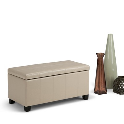NicBex 35.6" Storage Bench Rectangle Storage Ottoman for Bedroom, Living Room, Beige